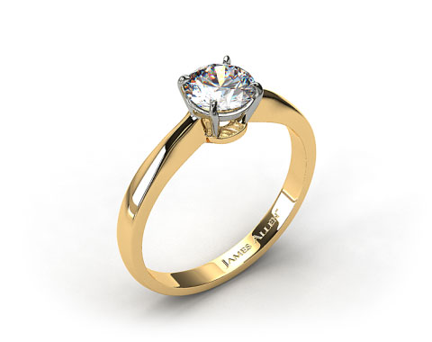 18k Yellow Gold 2.2mm Wire Basket Solitaire Engagement Ring